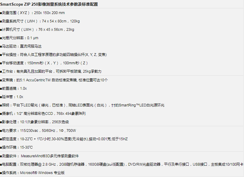 美国 OGP SmartScope ZIP 250 影像光学测量仪 美国 OGP SmartScope ZIP 250 影像光学测量仪